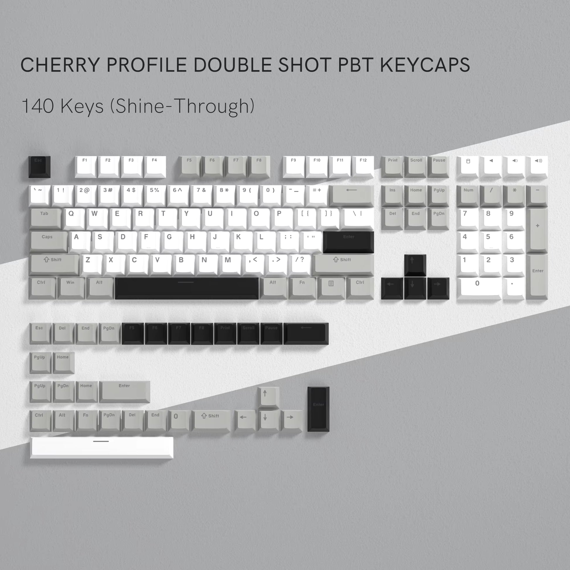 168 Keys Double Shot PBT Keycap Custom WOB Keycap Cherry Profile Keyboard Keycaps for Cherry Gateron MX Switches Gaming Keyboard