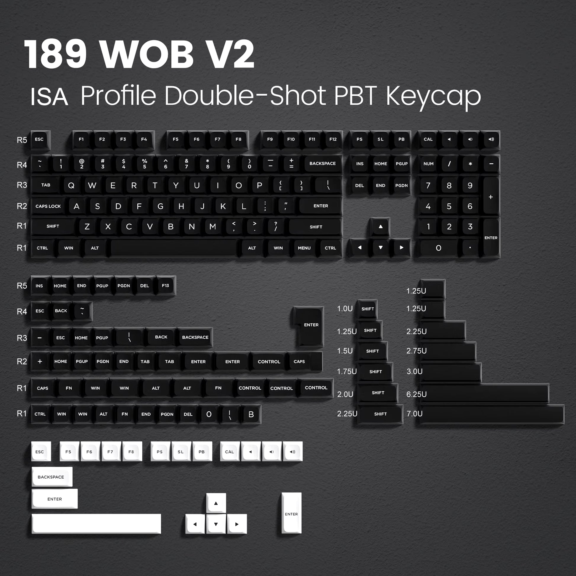 168 Keys Double Shot PBT Keycap Custom WOB Keycap Cherry Profile Keyboard Keycaps for Cherry Gateron MX Switches Gaming Keyboard