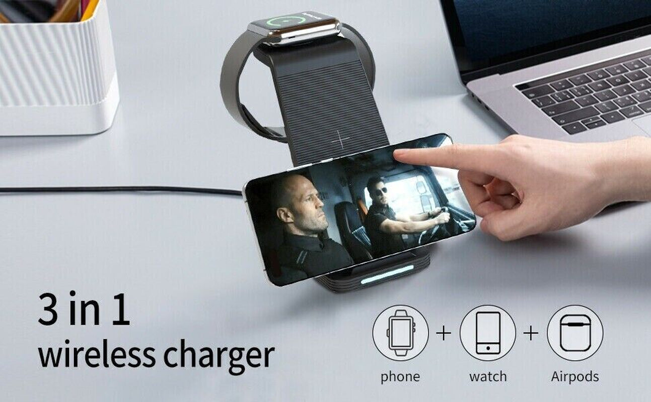 3 in 1 Wireless Charger Charging Dock Stand for Iphone X 11 12 13 14 15 Pro Max